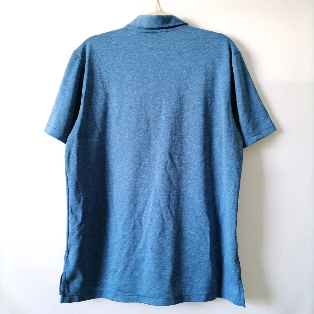 Adidas Mens Blue Short Sleeve Collared Polo Athletic T-Shirt L